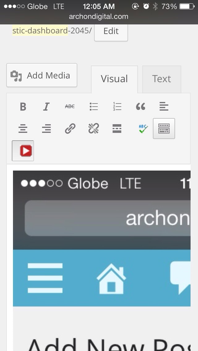 Broken TinyMCE editor after uploading images through the mobile browser.