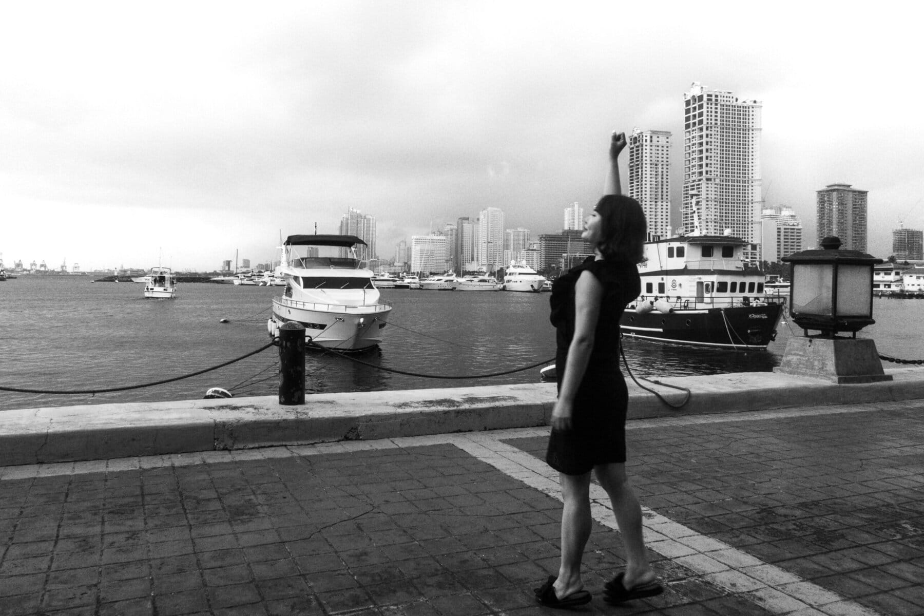 Korean girl walked into my frame as I was setting up for a time lapse. Harbor Square, CCP Complex, Manila.