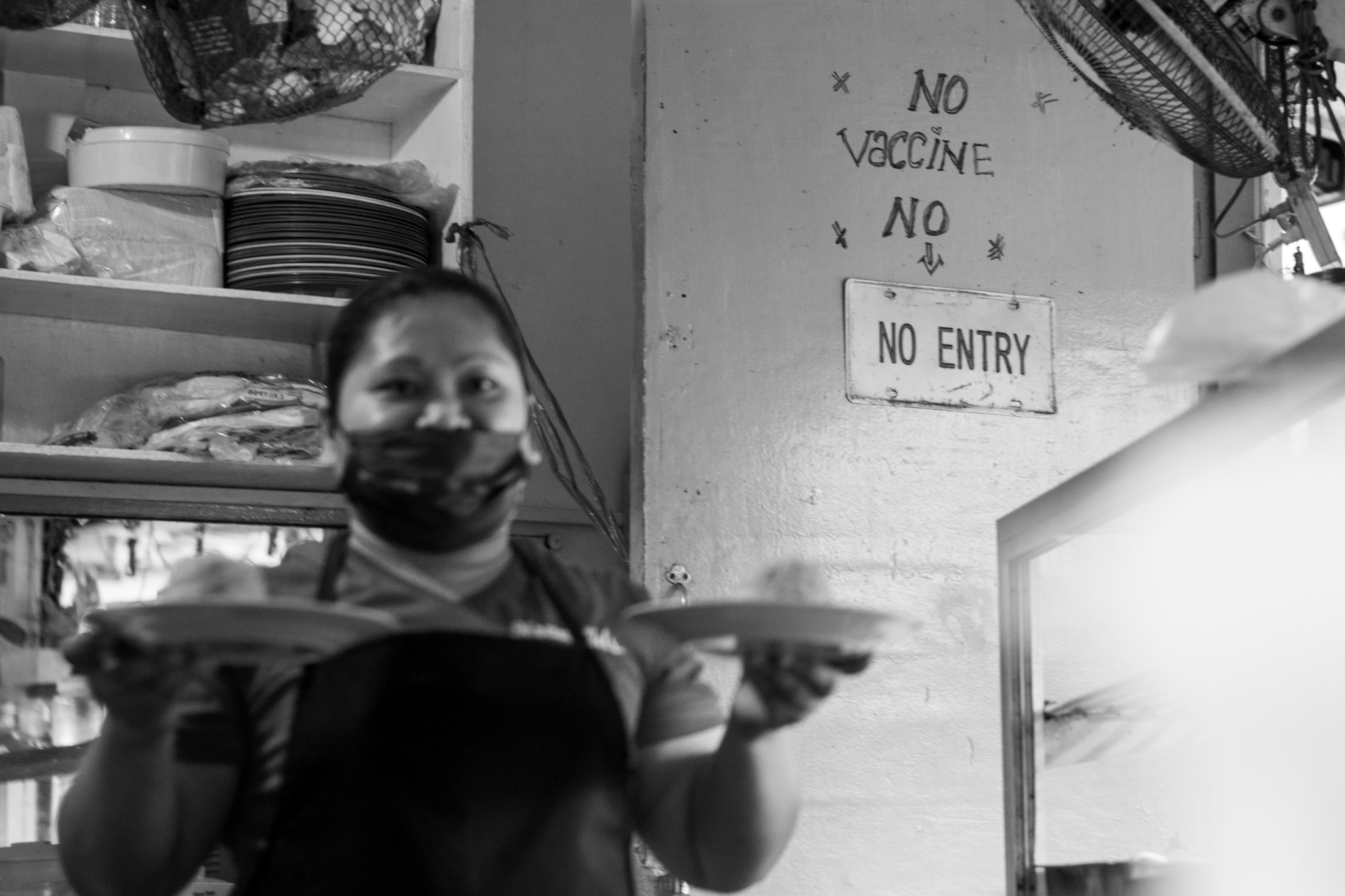 No vaccine, no entry. Typical signage you would now see around these parts.