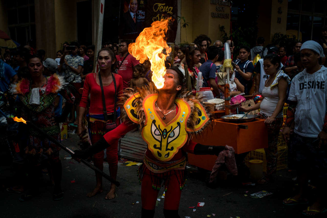 Fire breathing. Binondo, Manila